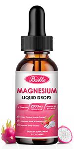 Magnesium Glycinate 500mg Supplement, Magnesium Glycinate Liquid Drops with Magnesium Malate, Taurate, Citrate & Calcium Zinc, Magnesium Complex Supplement -Dragon Fruit Flavor