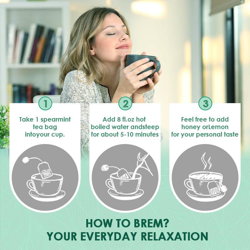 Bunkka Spearmint Tea Naturally Caffeine Free Aromatic Light and Minty Support to Improve in Digestion and Bloating Hormonal balance Tea Bag