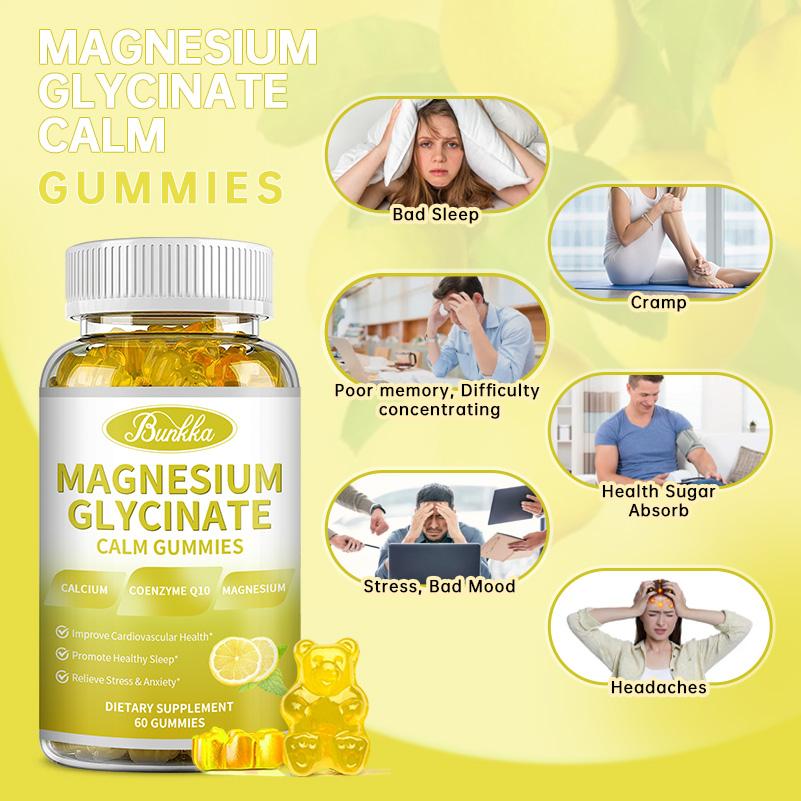 BUNKKA Magnesium Complex 600mg Of Glycinate & Malate Magnesium for Stress Relaxation Muscle & Bone Health Support Nerve Heart Sleep Health