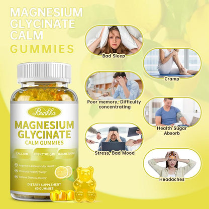 BUNKKA Magnesium Complex 600mg Of Glycinate & Malate Magnesium for Stress Relaxation Muscle & Bone Health Support Nerve Heart Sleep Health