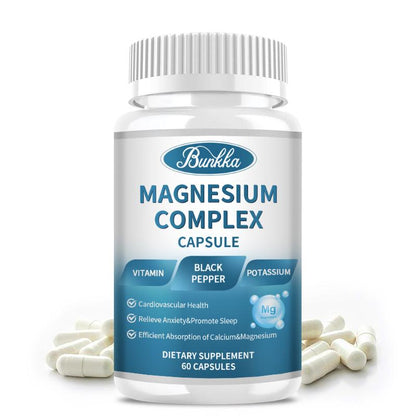 BUNKKA Magnesium Blend Capsules 4in1 Powerful Formula High Potency Absorption Digestion Sleep Muscle&amp;Bone Health Magnesium Glycinate