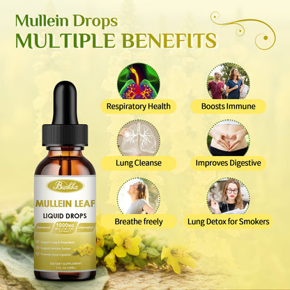 Bunkka 2 Pack Mullein  Liquid Drops Supplement for Lungs