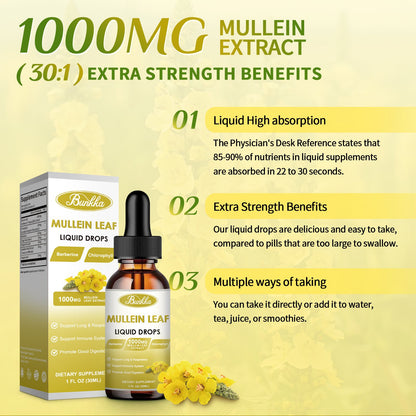 Bunkka 2 Pack Mullein  Liquid Drops Supplement for Lungs